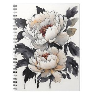 Pioen - Waterverf bloemen Notitieboek