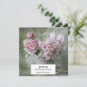 *~*  pioenbloem zacht QR RSVP AR23 BRUILOFT Kaart (Staand voorkant)