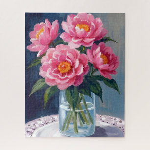 Pioenboeket Roze Bloemen Bloemenschilderij Legpuzzel