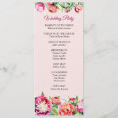 pioenen bloemenbruiloft ceremonie programma (Achterkant)