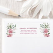 Pioenen Boeket Bruiloft Retouradres Label (Insitu)