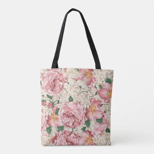 pioenen en hortensia's Patroon Canvas tas (Achterkant)