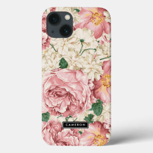 pioenen en hortensia's patroonhoes iPad iPhone 13 Hoesje
