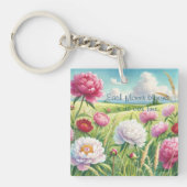 Pioenen en prijsopgave sleutelhanger (Voorkant)