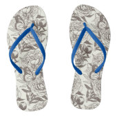 Pioenen en vlinders blokkeren print, aantal aan ui teenslippers (Voetbed)