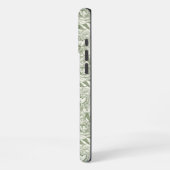 Pioenen en vlinders blokkeren print, salie en groe iPhone hoesje (Linkerkant)