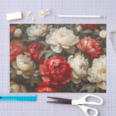 Pioenen in rood en wit Decoupage Tissuepapier (Craft)