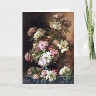 Pioenen in roze en wit kaart