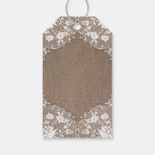 Pioenen Mason Jar Rustieke Burlap Bruiloft Cadeaulabel (Achterkant)