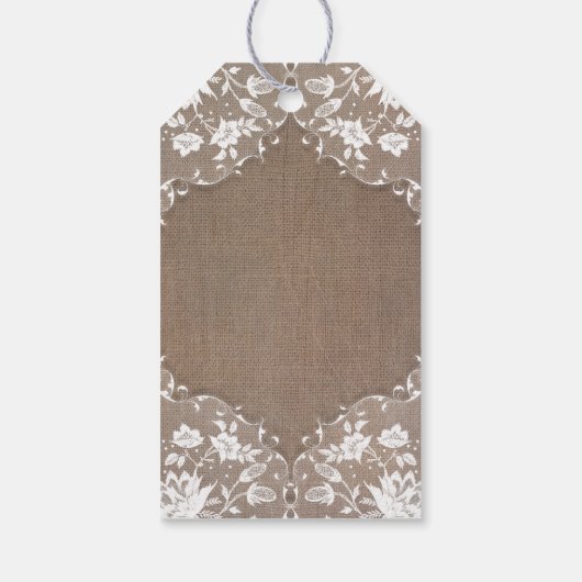 Pioenen Mason Jar Rustieke Burlap Bruiloft Cadeaulabel (Achterkant)