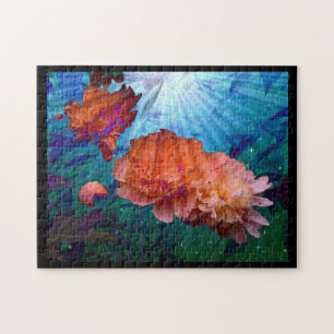 Pioenen onder water legpuzzel