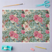 Pioenen op geweven aqua achtergrond tissuepapier (Craft)