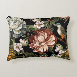   Pioenen, Rozen, Vogels. Accent Kussen