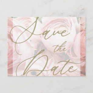 Pioenen Save the Date Briefkaart Sjabloon