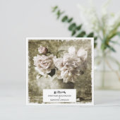*~* pioenenbloemen AR23 QR RSVP BRUILOFT Kaart (Staand voorkant)