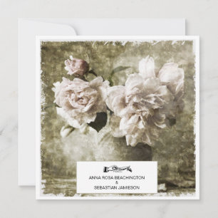*~* pioenenbloemen AR23 QR RSVP BRUILOFT Kaart