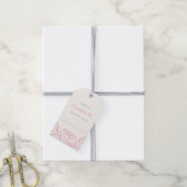 Pioenentuin | Roze bloemenschouw Douche Cadeaulabel (Met Touw)