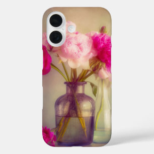 pioenroos boeket in glazen vazen iPhone 16 hoesje