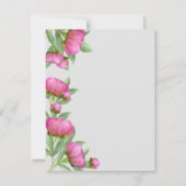 Pioenroos Bruiloft DETAILS Uitnodiging (Achterkant)