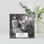 *~*  pioenroos Flower Art AR23 QR RSVP BRUILOFT Kaart (Staand voorkant)