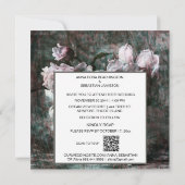 *~*  pioenroos Flower Art AR23 QR RSVP BRUILOFT Kaart (Achterkant)