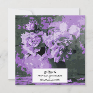 *~* pioenroos Flower Art QR RSVP AR23 BRUILOFT Kaart