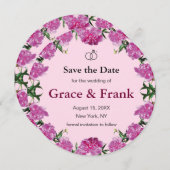 Pioenroos. Save The Date (Voorkant / Achterkant)