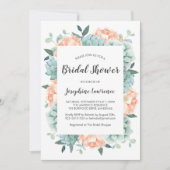 Pioenroos & Succulenten Waterverf Vrijgezellenfees Kaart (Voorkant)