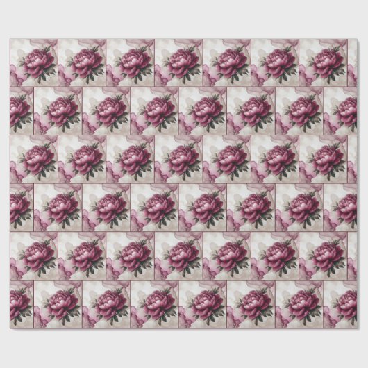 pioenroze alcoholinkt cadeaupapier (Vlak)