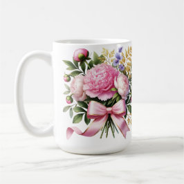Pioenroze Boeketmok, Elegante Bloemencoffiebeker Koffiemok