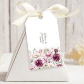 Pioenroze bordeaux bloemenbruiloft cadeaulabel