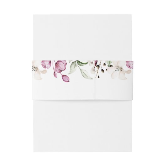 Pioenroze bordeaux bloemenbruiloft uitnodigingen wikkel (Achterkant Voorbeeld)