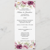 Pioenroze Bourgondië Floral bruiloft programma (Voorkant)