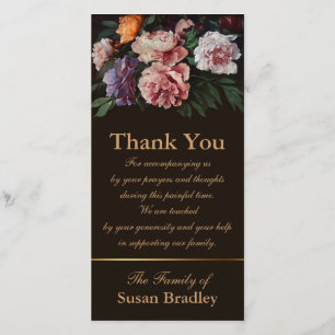 Pioenrozen 1 rouwkaart bedankje bijpassende stempe bedankkaart