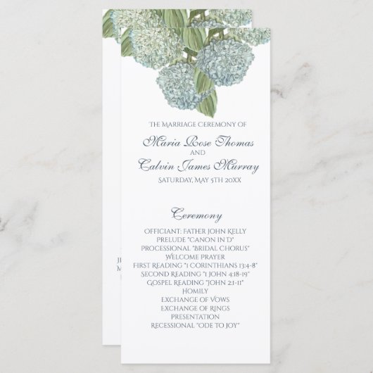 Pioenrozen Huwelijksprogramma Programma (Voorkant / Achterkant)