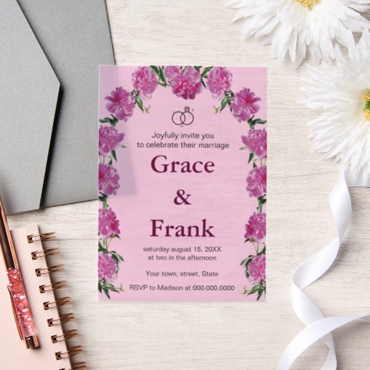 Pioenuitnodiging. Uitnodiging (Huwelijk)