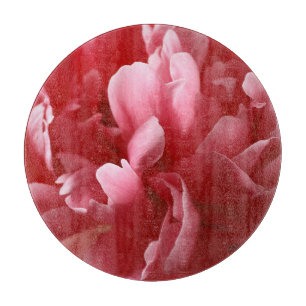 Pion Blossoms Macro, roze rood. Snijplank