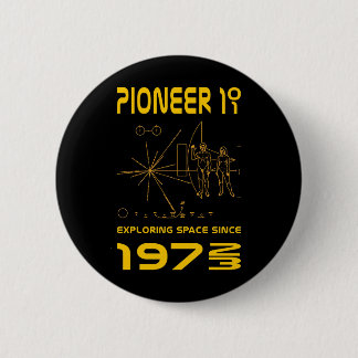 Pioneer 10 en 11 | Ruimtevaart 1972 & 1973 | goud Ronde Button 5,7 Cm