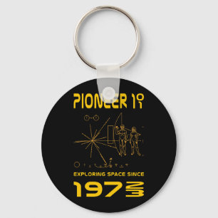 Pioneer 10 en 11 Ruimtevaart 1972 & 1973 goud Sleutelhanger
