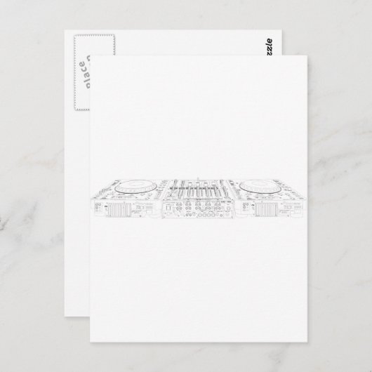 Pioneer CDJ-1000 Setup - DJ Djing Disk Jockey Briefkaart (Voorkant / Achterkant)