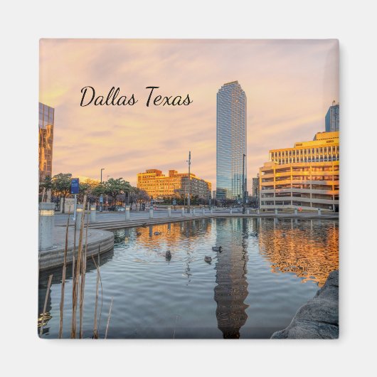 Pioneer Plaza Pond Matin Magnet Carré (Devant)