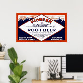  pioneer roet beer soda-reclame poster (Thuiskantoor)