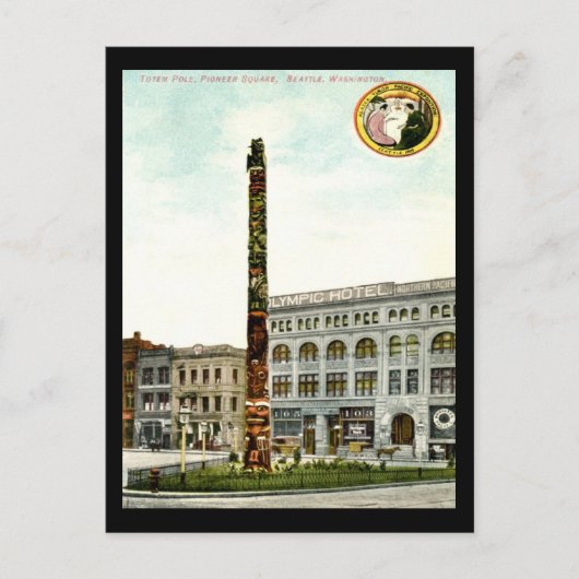 Pioneer Square, Seattle 1908 Vintage Briefkaart (Voorkant)