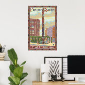 Pioneer Square - Seattle, WA Totem Poster (Thuiskantoor)