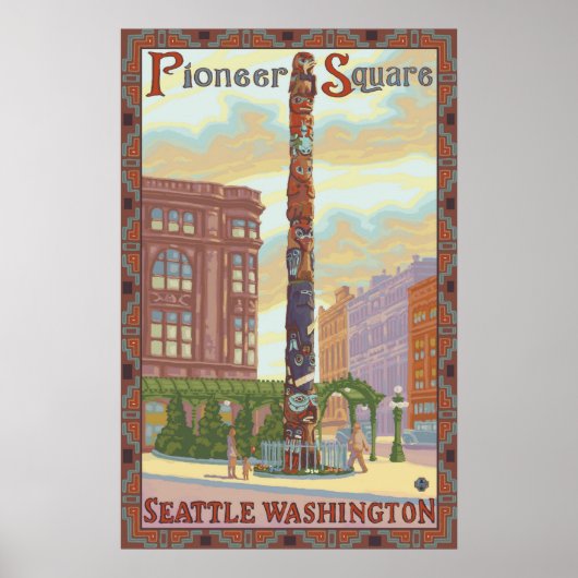 Pioneer Square - Seattle, WA Totem Poster (Voorkant)