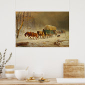 Pioneers die een sneeuwStorm die naar het Poster v (Keuken)