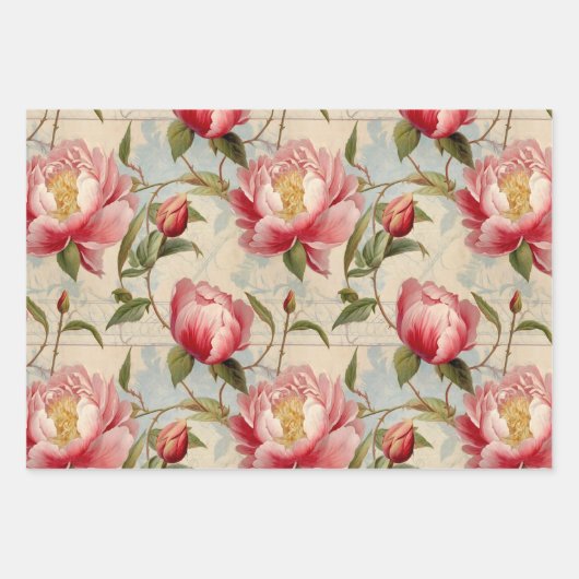 Pionies enveloppant du papier (Devant)