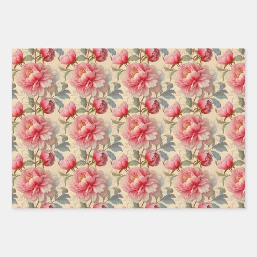 Pionies enveloppant du papier (Devant)