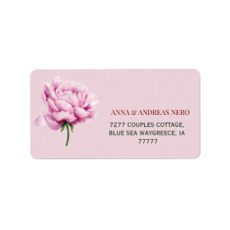 Piony Bloemen Huwelijk Retouradres Etiket