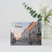 Piotrkowska Street in Dusk in Lodz Polen Briefkaart (Staand voorkant)